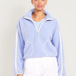 Loose Sherpa Quarter-Zip Pullover